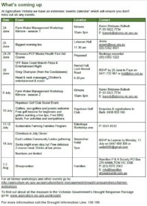 Drought and About - Calendar of events June to August 2016